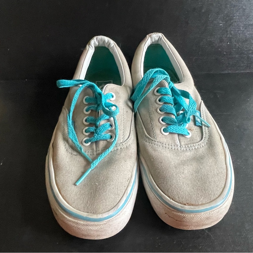 Vans grey teal sneaker womens 9.5